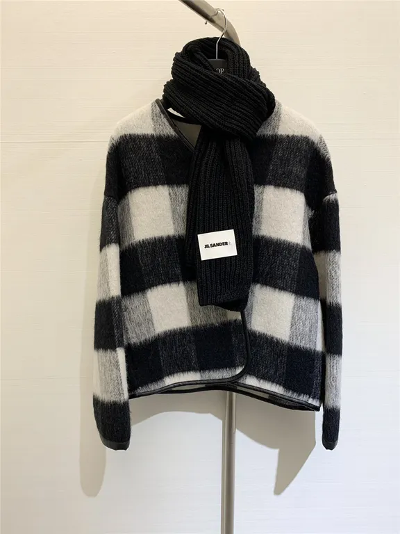 Jil sander scarf wool coat